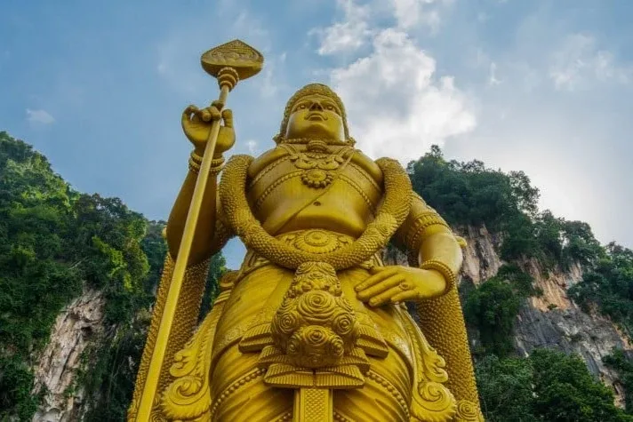 golden Lord Murugan statue at Batu Caves